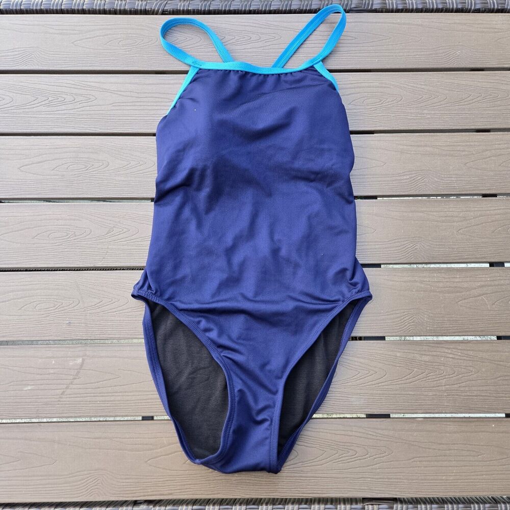 TYR Durafast Women's Padded Top Blue/teal DiamondFit 1 Piece Sz 10 New